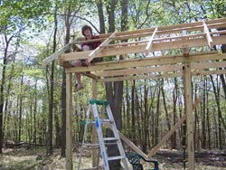 Kyler working on the roof